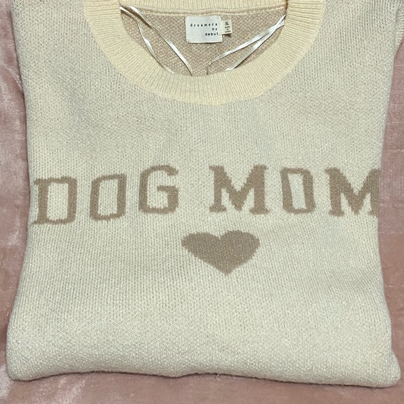 Dreamers Debut Cream 'Dog Mom' Sweater Euc! - Picture 2 of 3